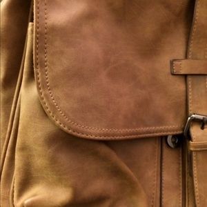 Faux Leather Crossbody Satchel